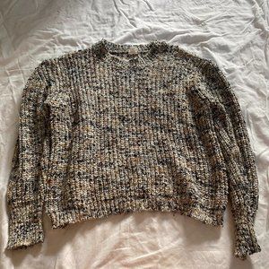 Garage Patterned Knit Crewneck Sweater